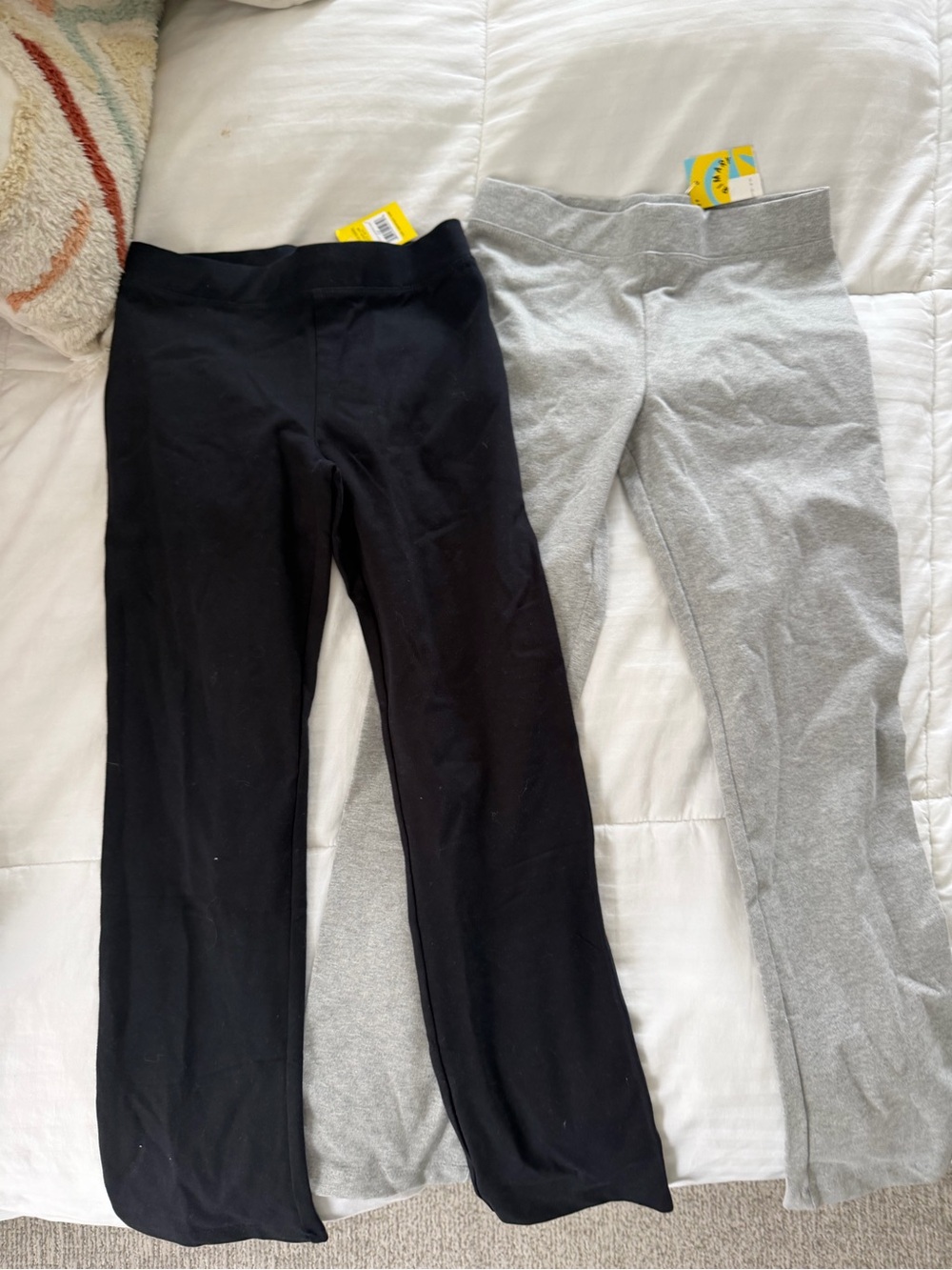 Kids relaxed straight leggings from primary set of black and gray